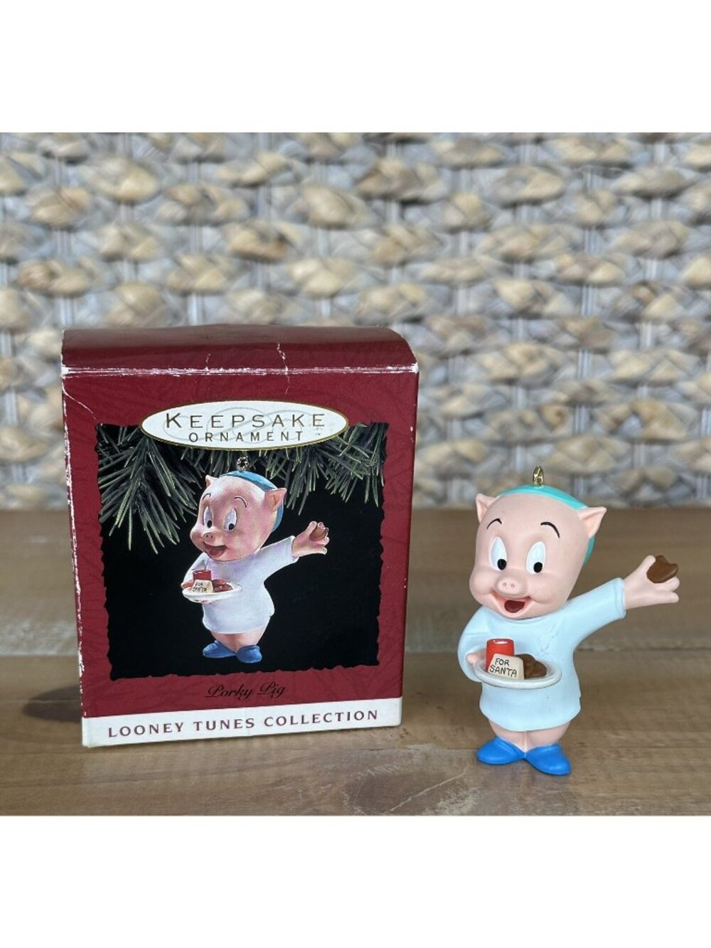 Hallmark Keepsake 1993 Ornament Looney Tunes Porky Pig Santa's Cookies In Box